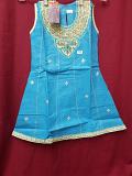 Girl’s Blue Embroidered Detail Suit Indian Party Wear Shieno Sarees #6305